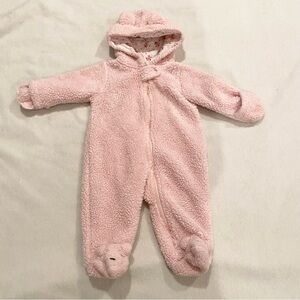 🛑 4/$20 Carters 3 month Fleece Warm Zip Up Suit Bunting Bag Pink Baby Girl Fall